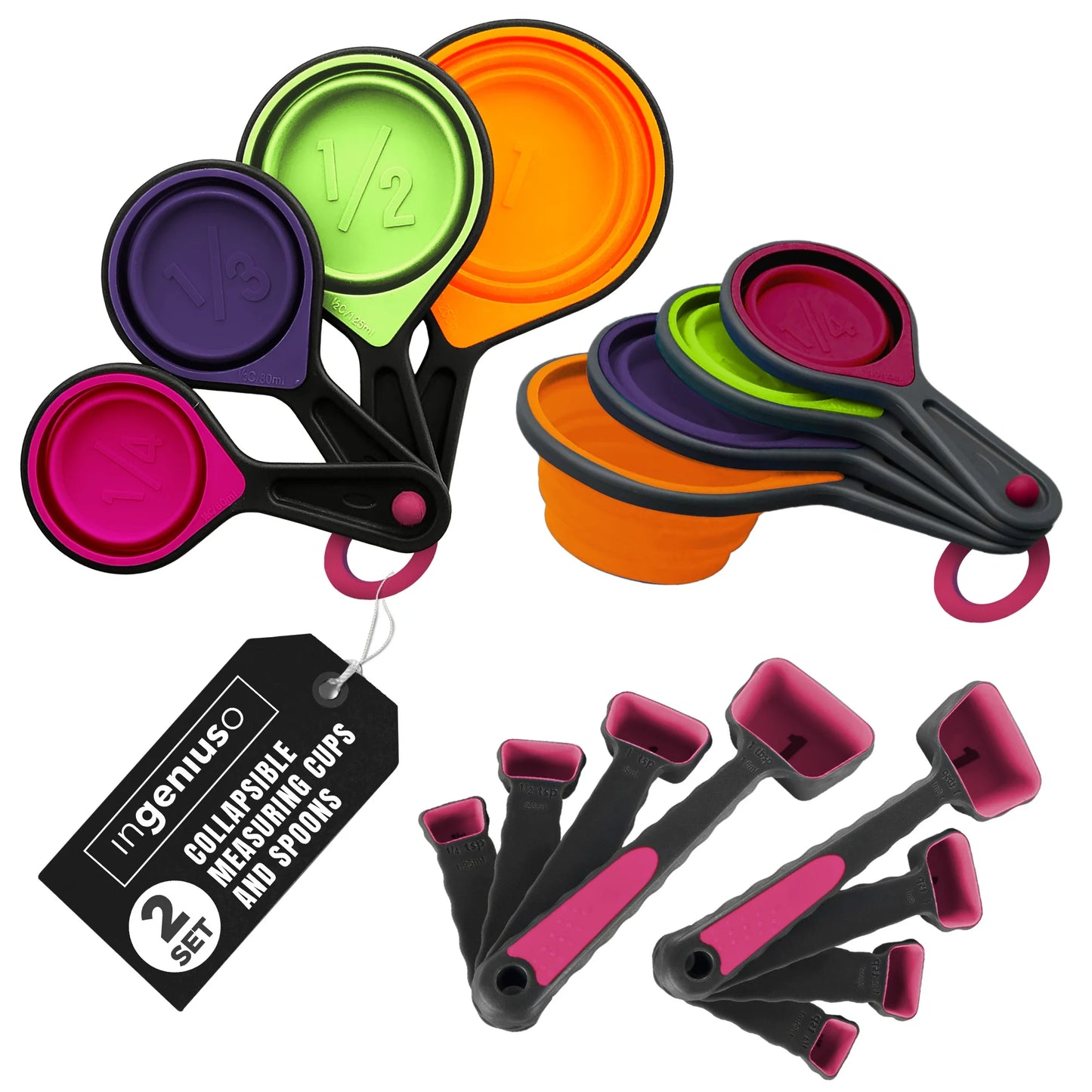 Ingeniuso 8-Piece Collapsible Measuring Cups and Measuring Spoons