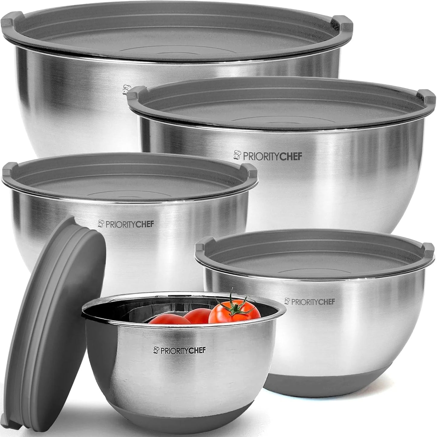 Priority Chef Premium Mixing Bowls with Airtight Lids Set